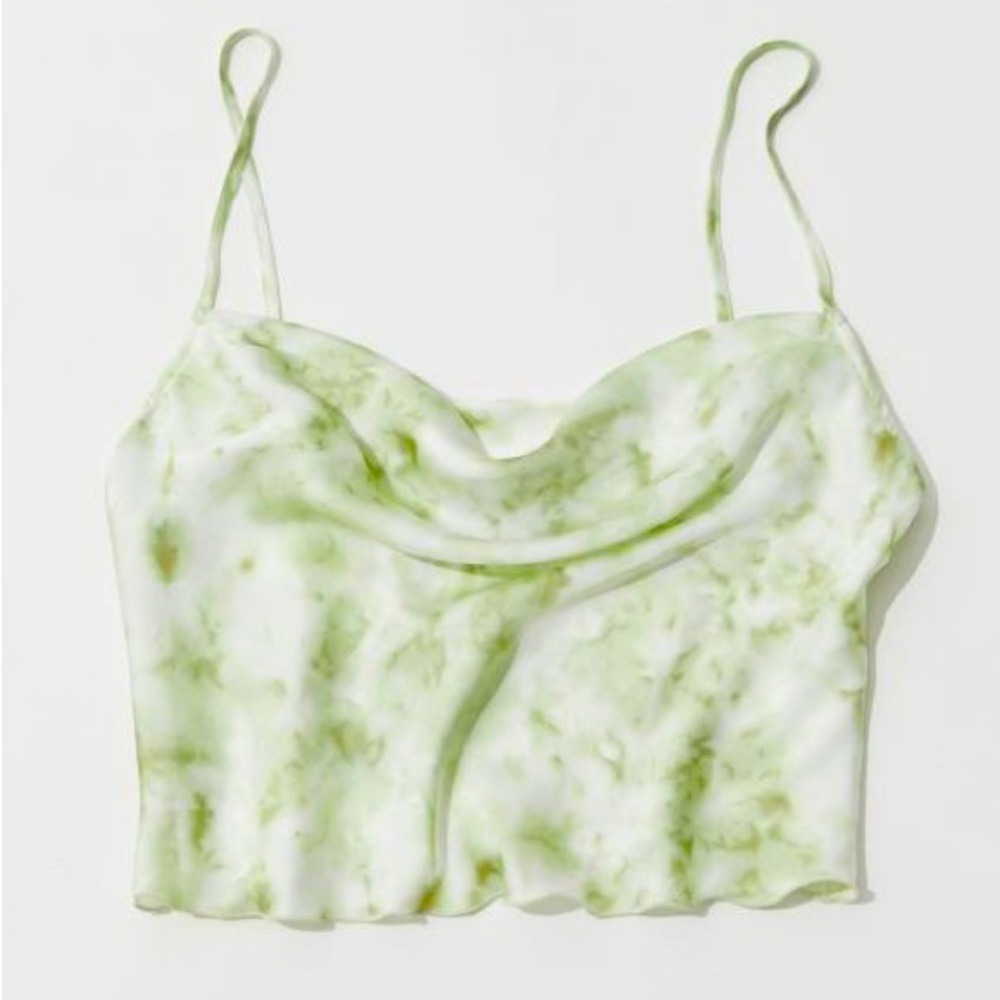 Out From Under Christina Cowl Neck Cami Green Swirl